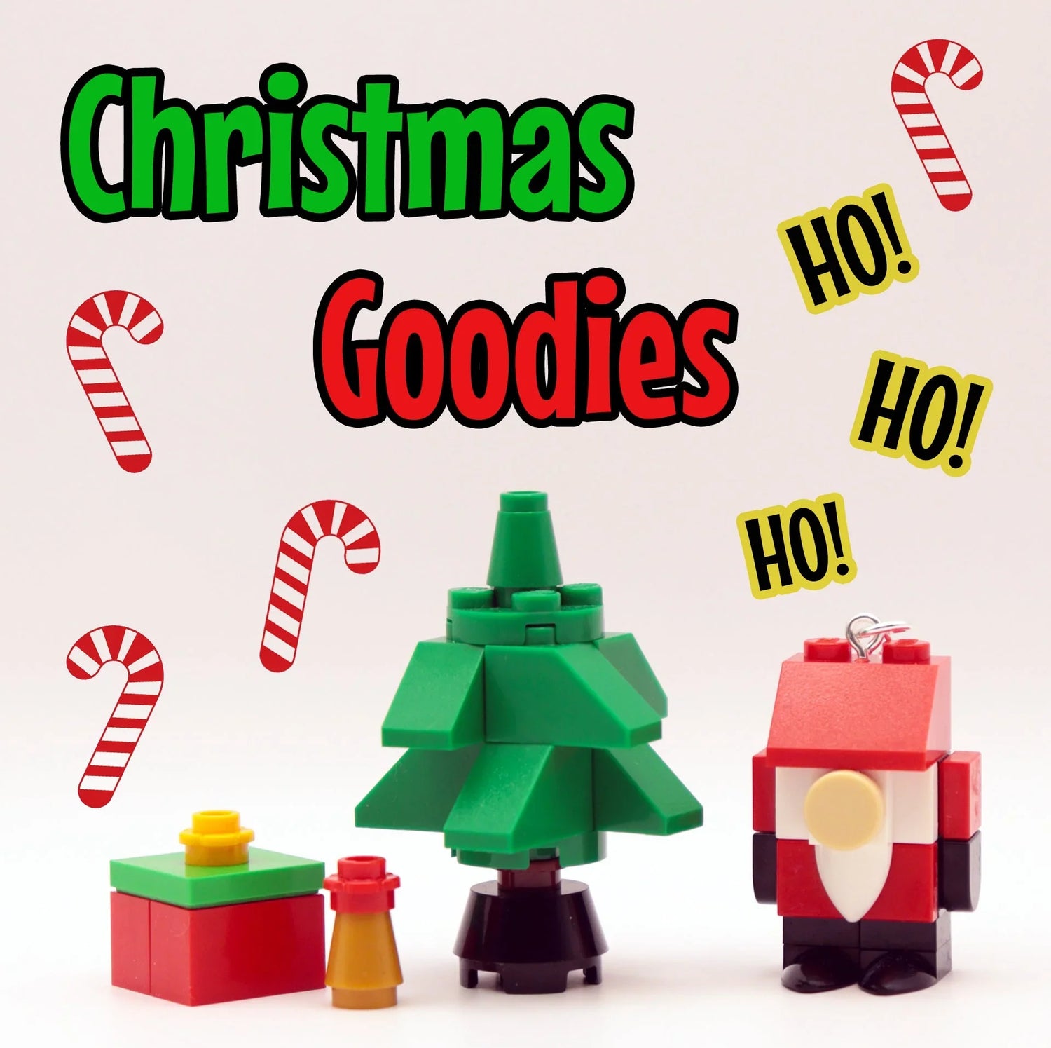 Christmas Goodies - LEGO earrings - Collection - Xmas dangles-Christmas in July - Santa, Candy Cane, Christmas Trees and more