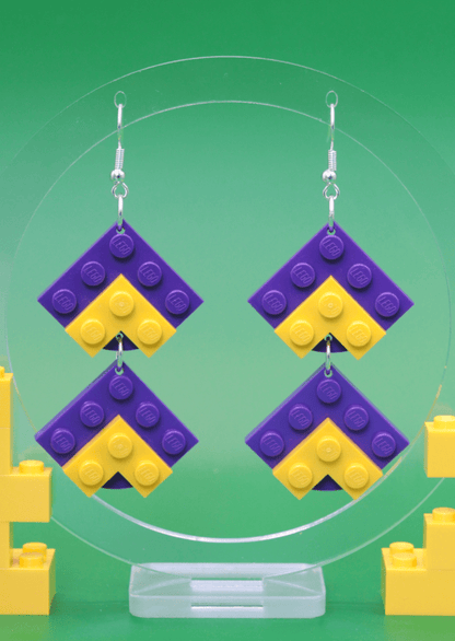 Geometric Dangle Earrings | Genuine Lego Bricks | Block Your Ears